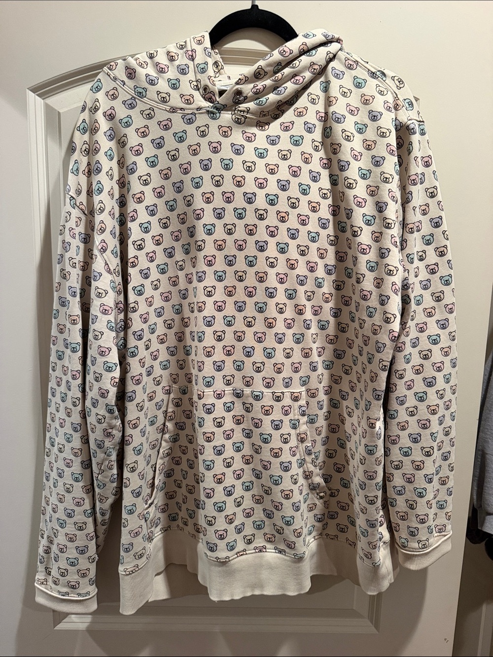 Teddy Fresh Cream Crewneck Hoodie with Multicolor Bear Print